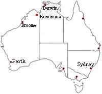 Map of Kununurra, Kimberleys, Australia Map of Kununurra, Kimberleys, Australia