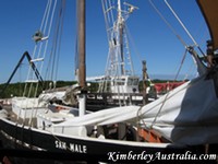 Restored pearl lugger, an attraction in Broome Restored pearl lugger, an attraction in Broome