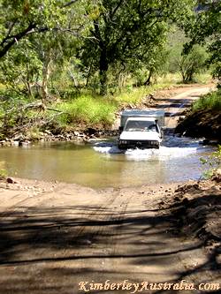 Creek crossing on Bungle Bungles National Park road Creek crossing on Bungle Bungles National Park road