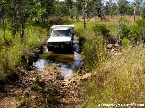 Water on a side track of the Gibb River Road. Water on a side track of the Gibb River Road.