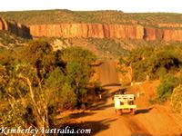 Truck approaching the Cockburn Ranges Truck approaching the Cockburn Ranges