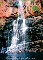 Wet season waterfall on Lake Kununurra Wet season waterfall on Lake Kununurra