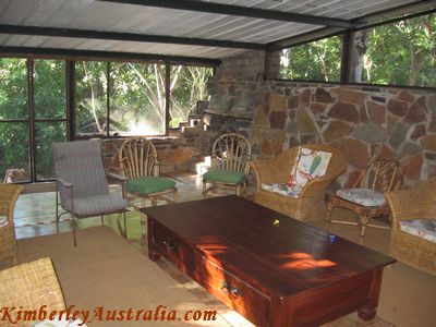 The living area with fireplace at the original homestead. The living area with fireplace at the original homestead.