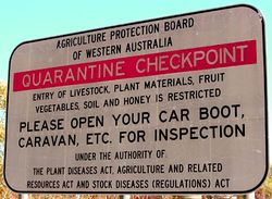 Western Australia Quarantine Sign Western Australia Quarantine Sign