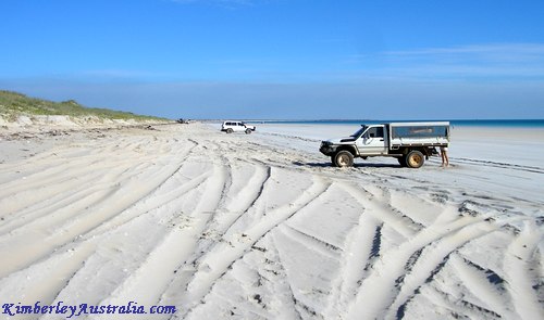 Driving along cable beach. Driving along cable beach.