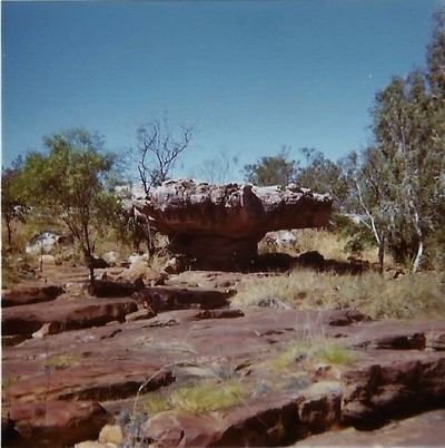 Mushroom shaped rock near King Edward River crossing