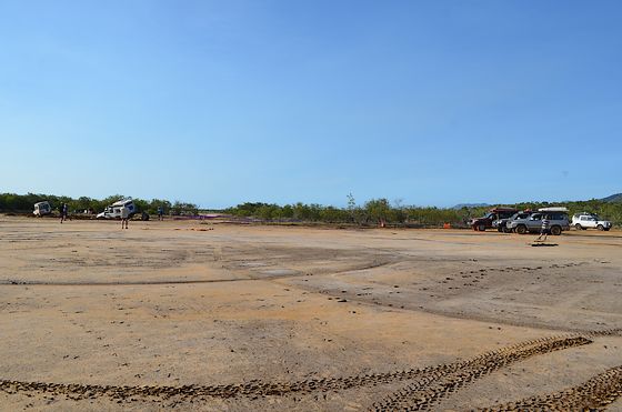 Bogged in a salt plain