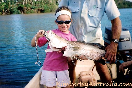 Barramnudi fishing: young Brooke with her barra