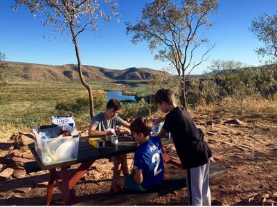 Breakfast at Pigeon Hole Lookout, El Questro