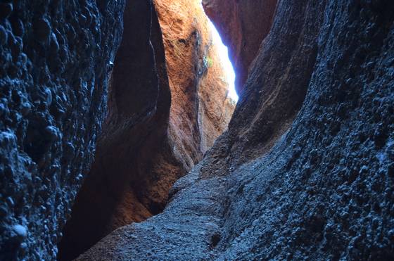 Looking up Echidna Chasm