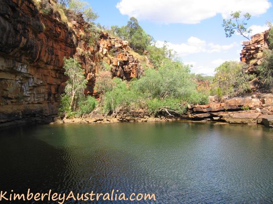 The large and deep first pool of Grevillea Gorge