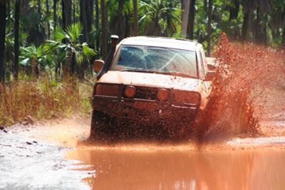 Enjoying the mud puddles on the Mitchell Plateau