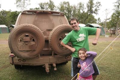 Gravel roads + rain = MUD!