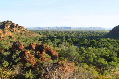 Aerial view over Kununurra