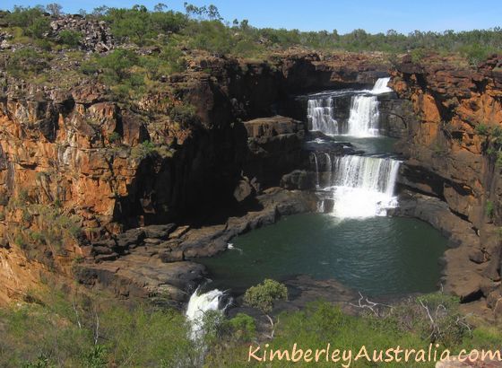 Top three tiers of the falls