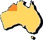 Australia map showing the Kimberley region.