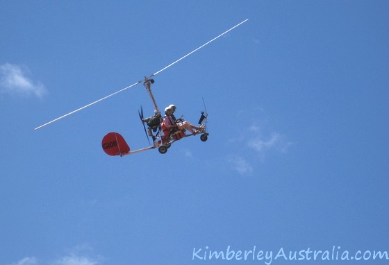 The gyrocopter in the air