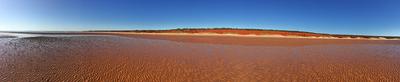 Looking to cliffs at low tide.