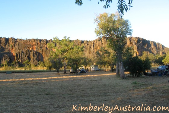 The spacious campsite at Windjana Gorge National Park