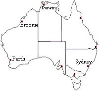 Overview Map of Broome in Australia