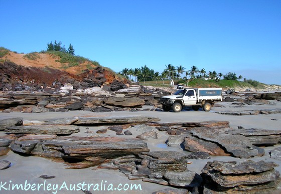 Driving across the rocks on Cable Beach 2