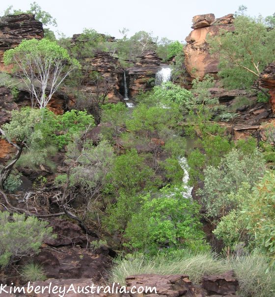 Typical Kununurra country during the wet season: waterfalls everywhere!