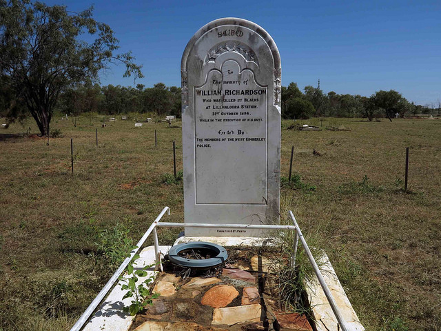 The grave of Constable Richardson at Derby's Pioneer Cemetery.