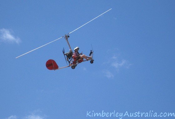The gyrocopter in the air
