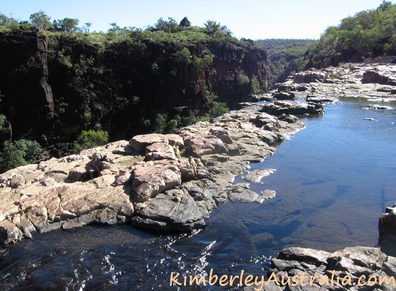 Crossing the top of Big Mertens Falls 2