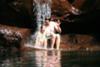 Having a shower at Galvans Gorge