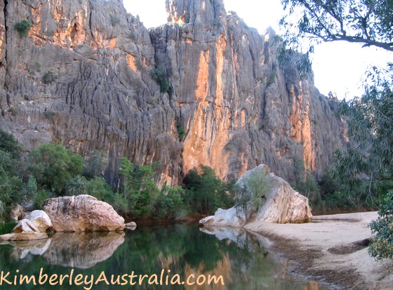 Permanent pool near the entrance of Windjana Gorge.